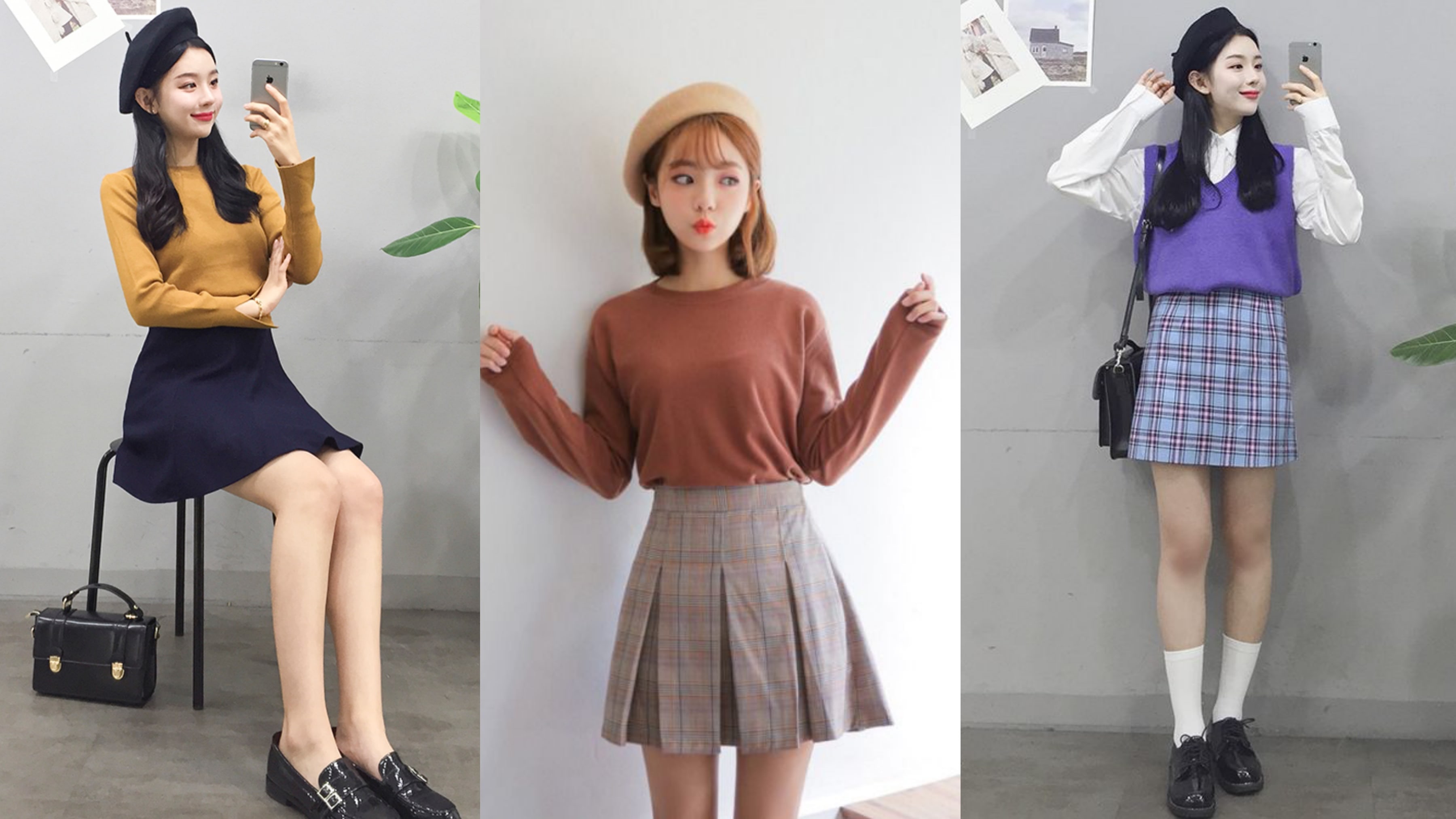Seoul street style layering and minimalist concrete gray styling