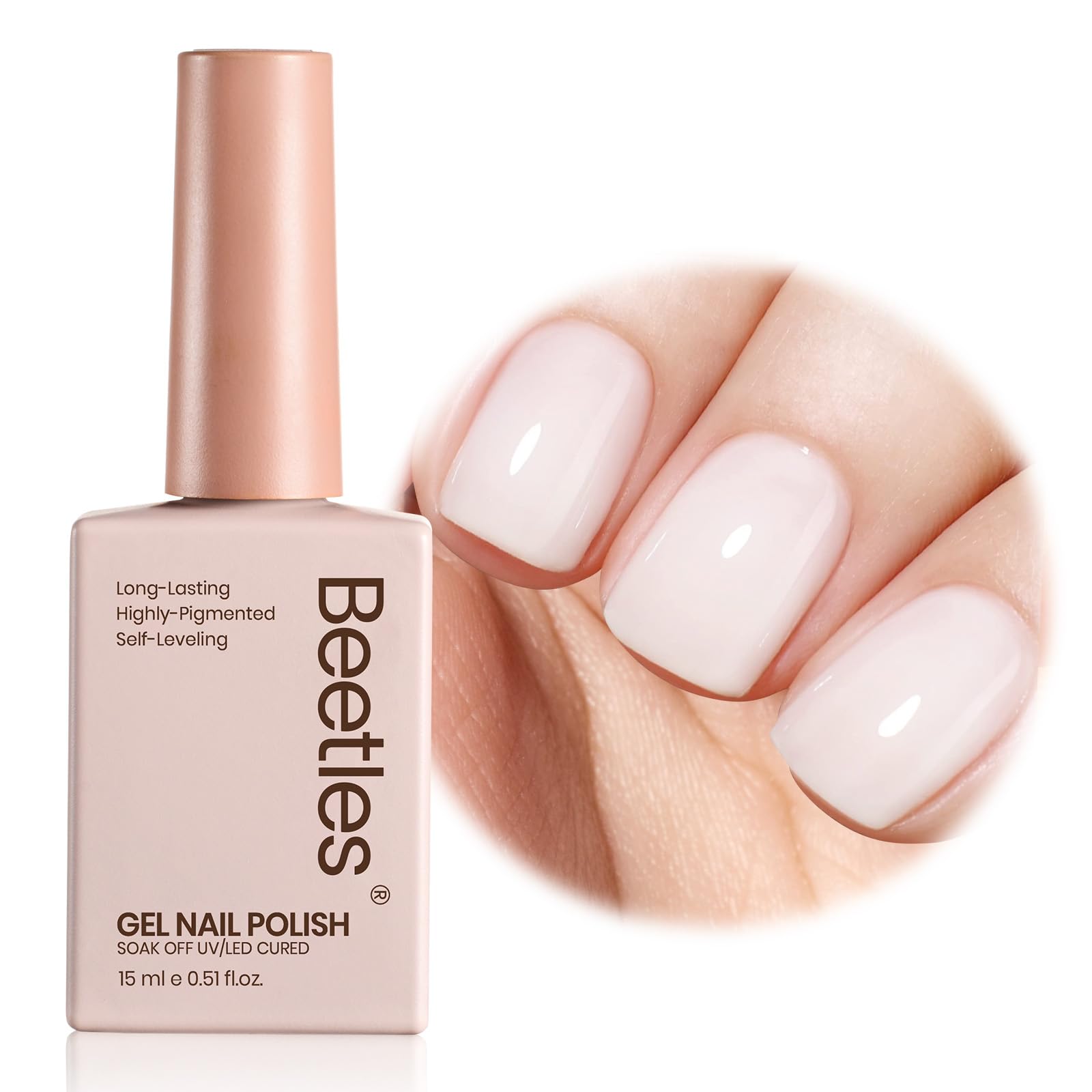 Beetles Milky White Gel Nail Polish