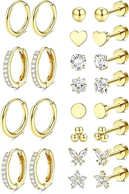 Small to Medium Gold Hoop Earrings